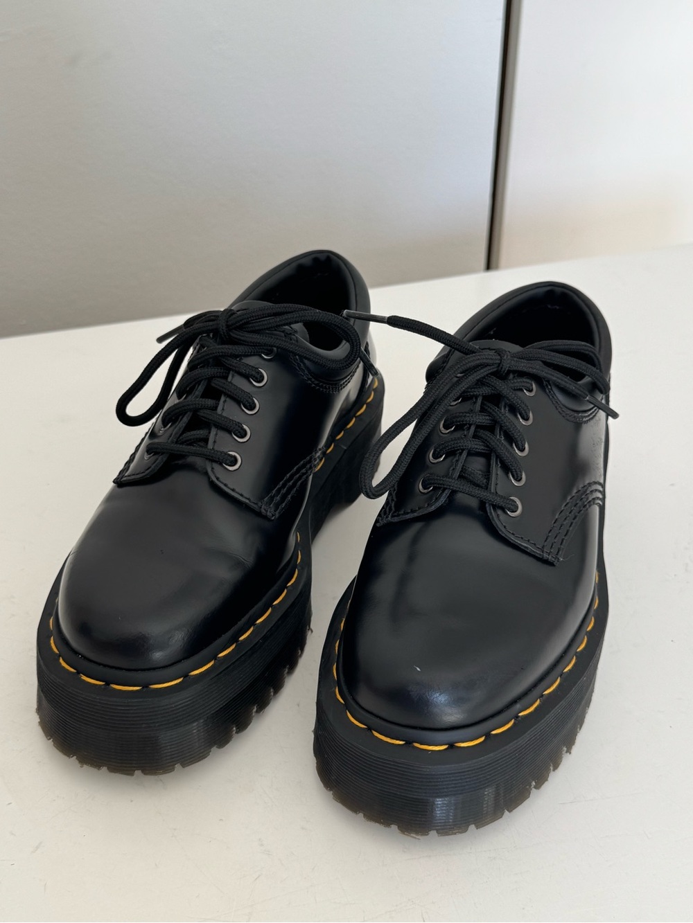 Dr. Martens 8053 Quad Platform Black Leather Shoes – Women’s Size 6 - Picture 7 of 16